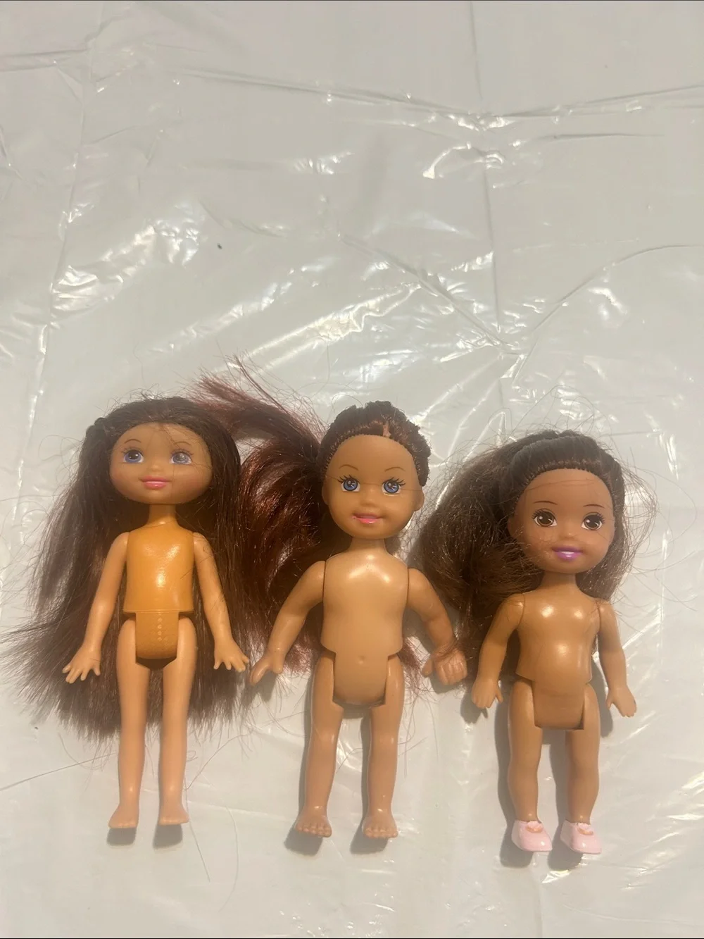 Small Brown-Haired Doll Set - 3-Pack